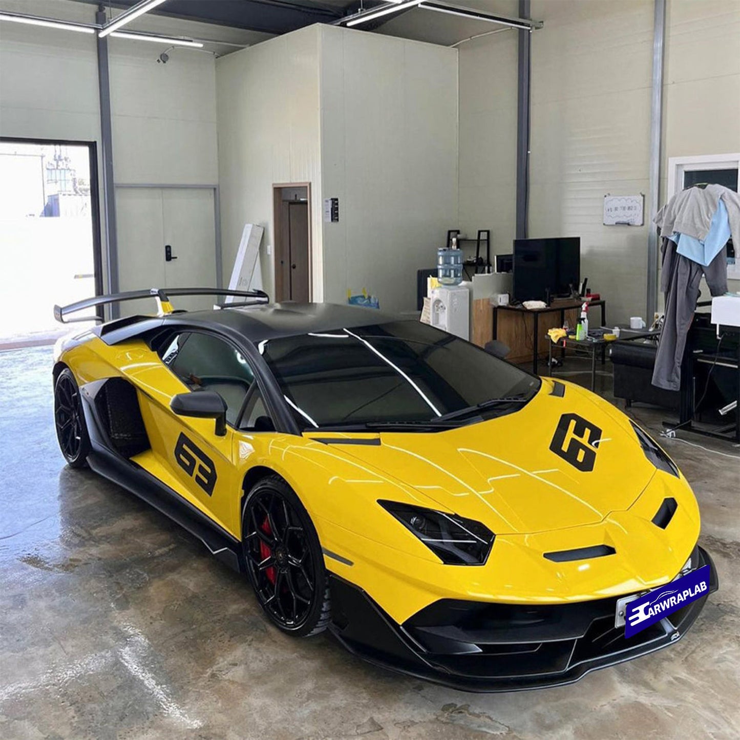 glossy racing yellow vinyl wrap