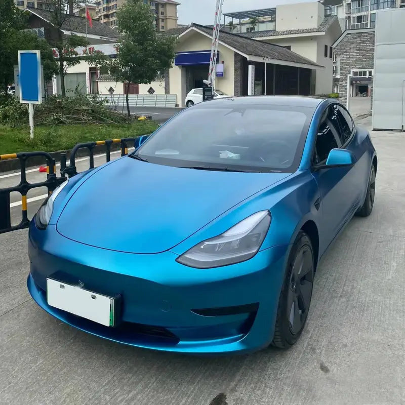 Quality Matte Heavy Metal Sparkle Blue Car Vinyl Wrap