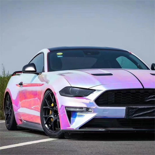 Quality Holographic Chrome Rainbow White Car Vinyl Wrap (Non-Stretchable)