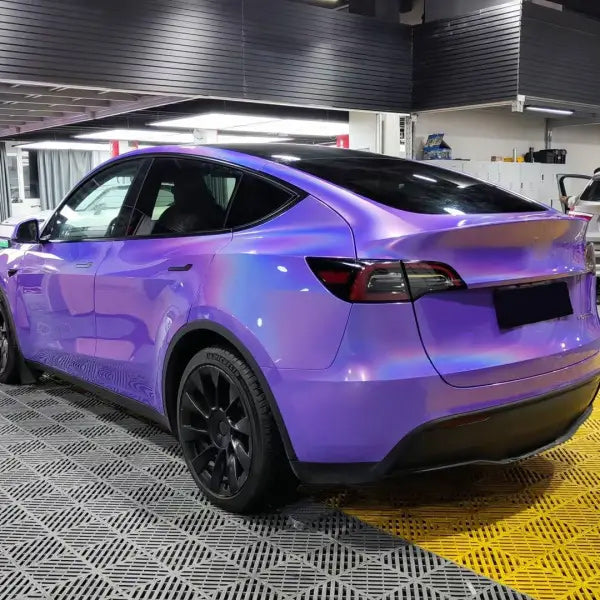 Vinilo para coche con efecto láser morado claro brillante