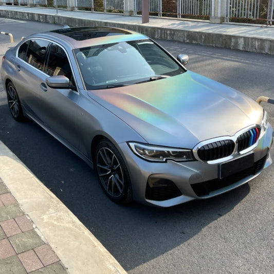 Quality Matte Rainbow Holographic Sliver Car Vinyl Wrap