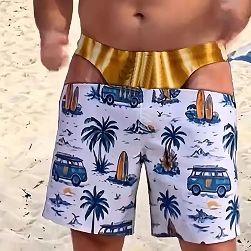 Custom Funny Patriotic Men Swim Trunks