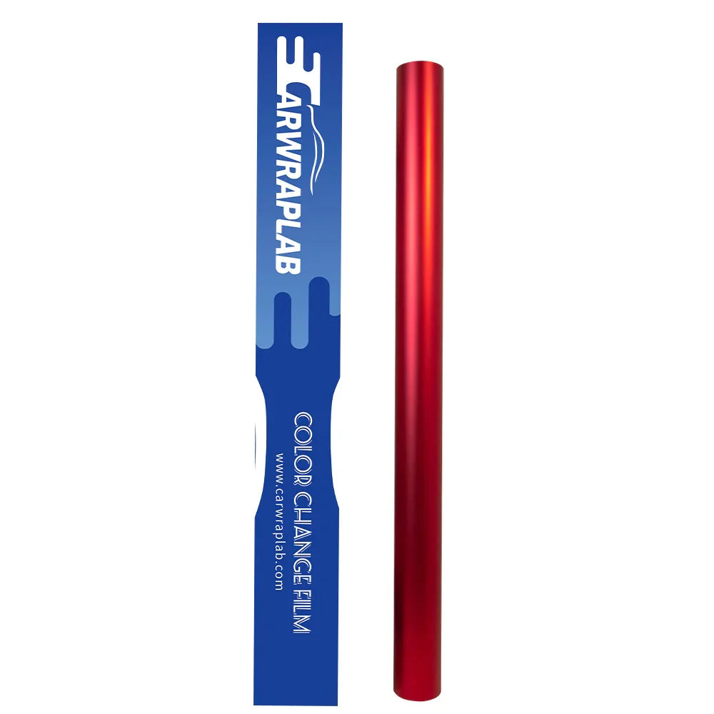 Envoltura de vinilo rojo prismático cromado satinado