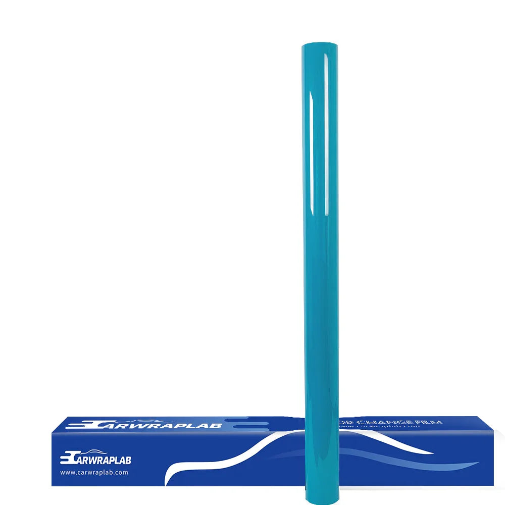 high glossy miami blue vinyl wrap