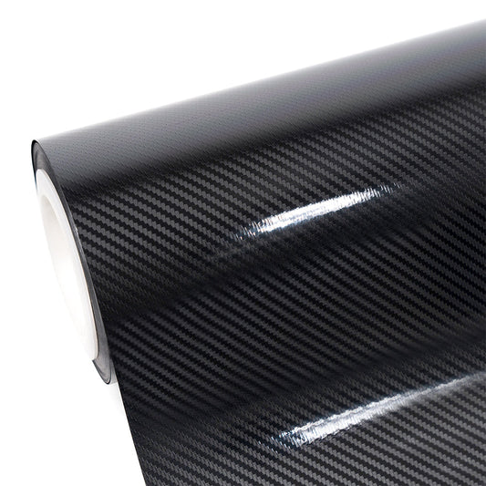 Gloss Classic Black Carbon Fiber Vinyl Wrap