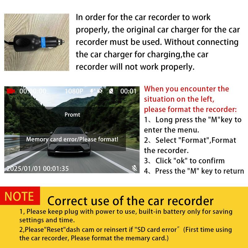 4 Channel Dash Cam, Front Rear Left and Right
