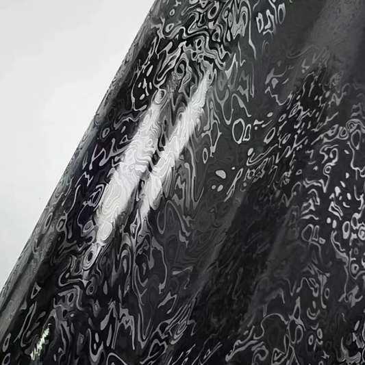 PET Gloss Metacosmic Black Carbon Fiber Car Vinyl Wrap - 3 Years Warranty