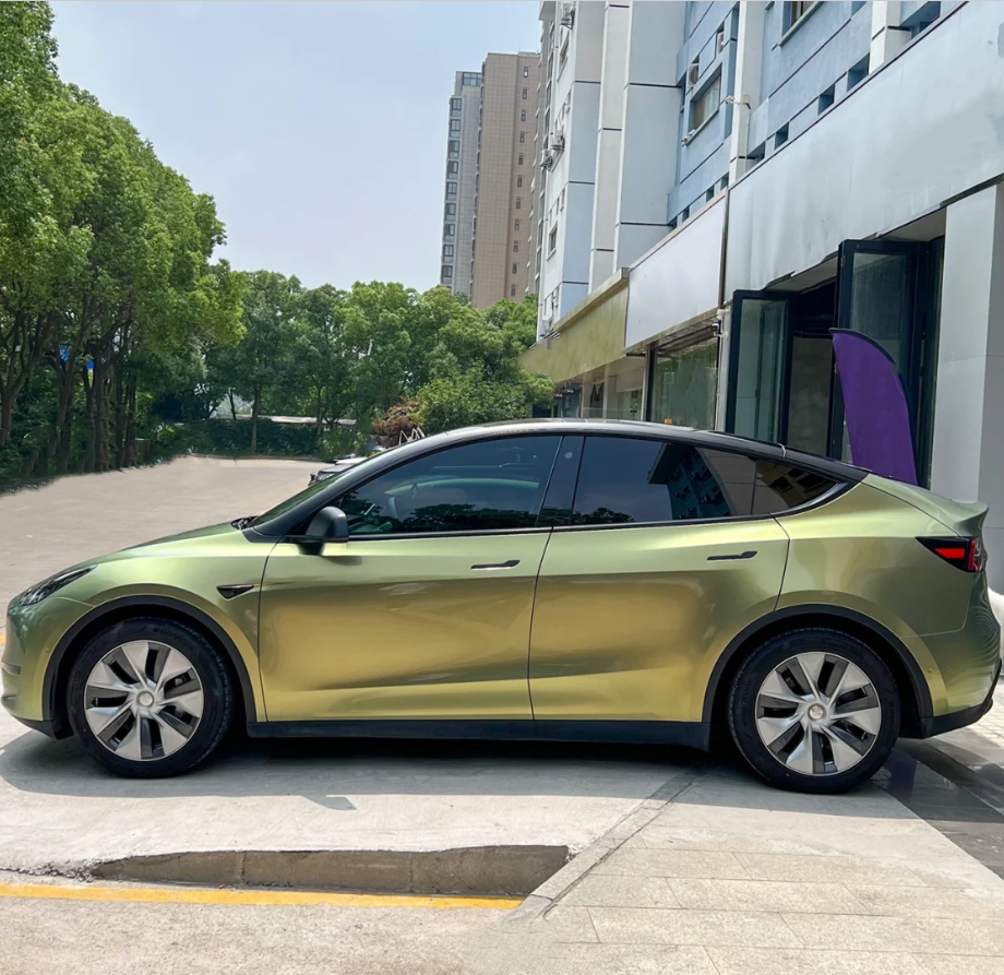 Quality Gloss Urban Bamboo Green Car Vinyl Wrap For Sale |