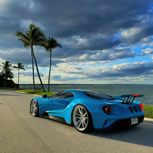 Quality PET Super Gloss Miami Blue Car Vinyl Wrap For Sale |