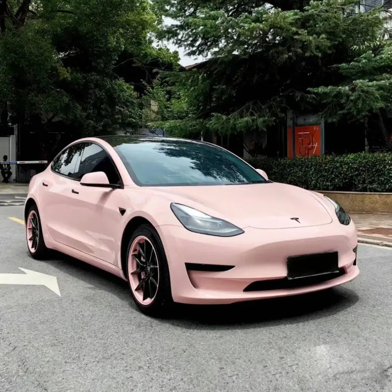 Quality TPU Gloss Baby Pink Car Vinyl Wrap For Sale |