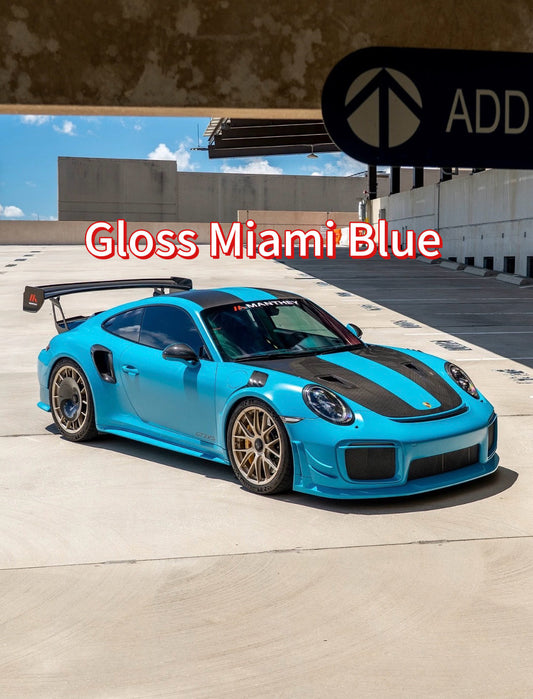 Never Settle for Less: Choose Super Gloss Miami Blue Car Vinyl Wrap