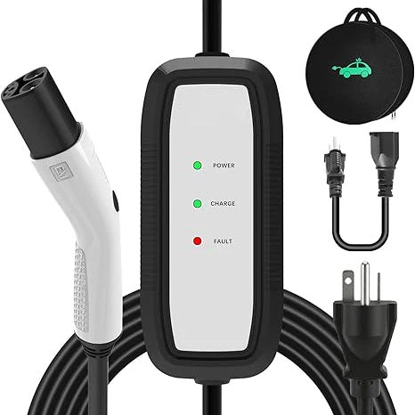 16A Portable Level 1/Level 2 Tesla Charger | NACS Connector | NEMA 6-20 Plug & 5-15 Adapter | for Tesla Model 3/Y/S/X & All NACS EVs