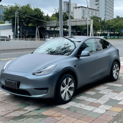 Envoltura de vinilo azul grisáceo mate de calidad para coche