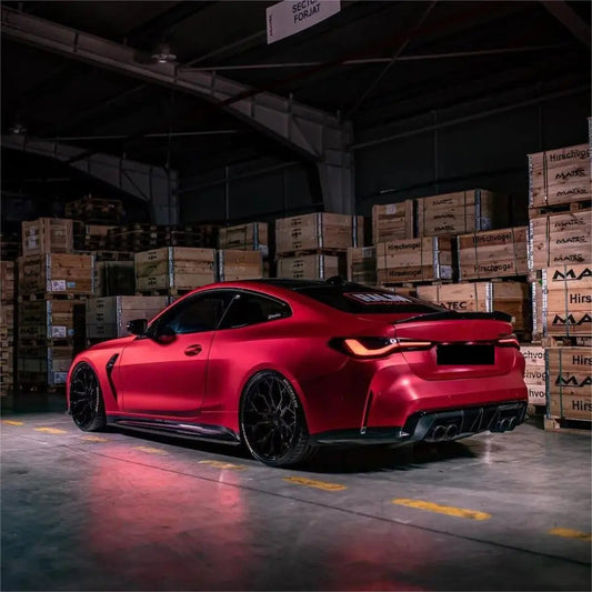 PET Matte Metallic Ceramics Red Car Vinyl Wrap