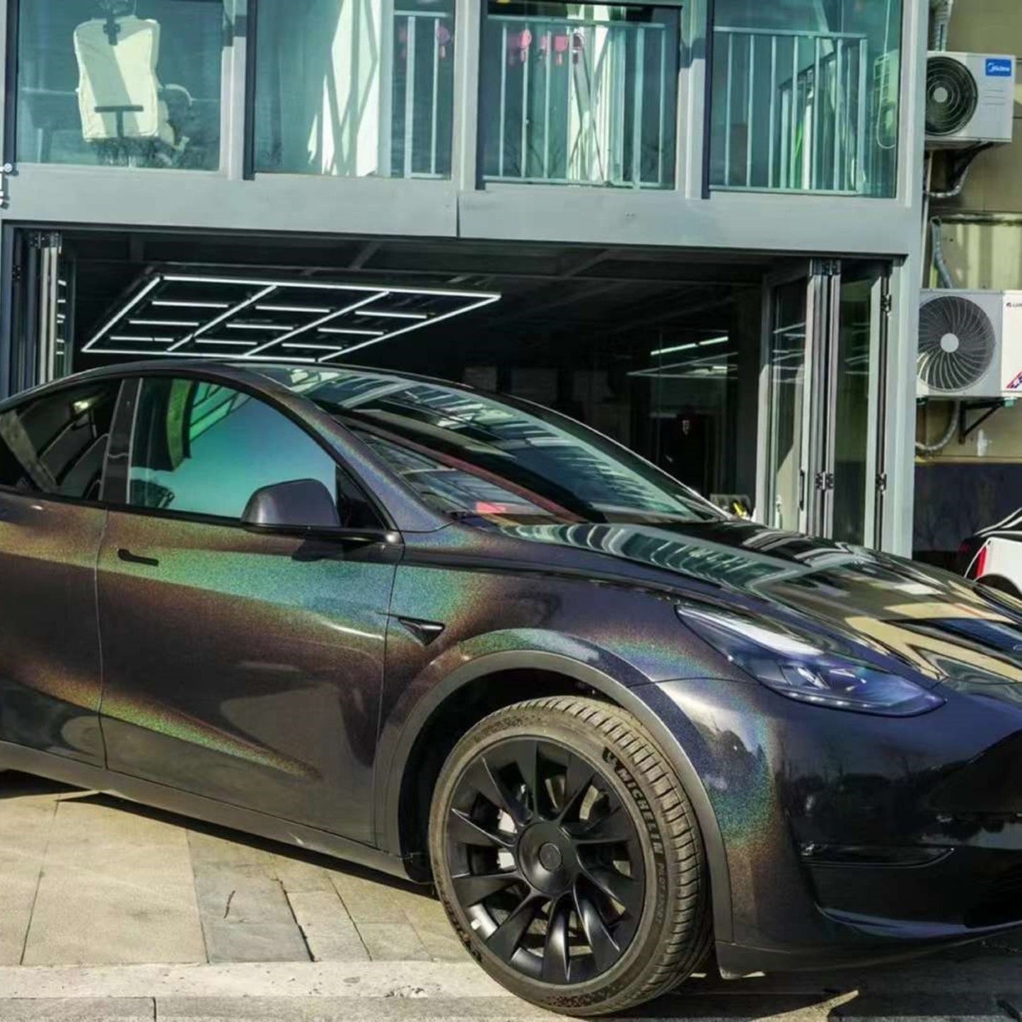 Quality Glossy Laser Black Car Vinyl Wrap