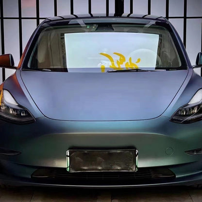 Vinilo para coche Tesla ultramate color verde aurora diamante
