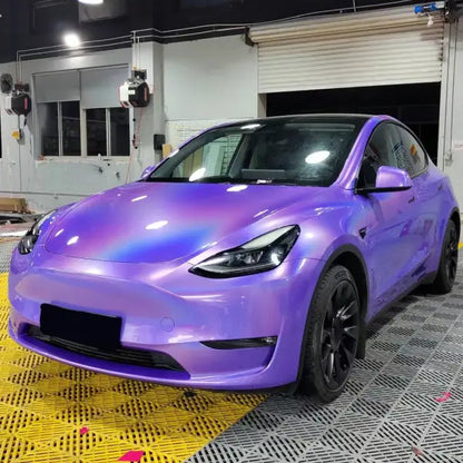 Vinilo para coche con efecto láser morado claro brillante