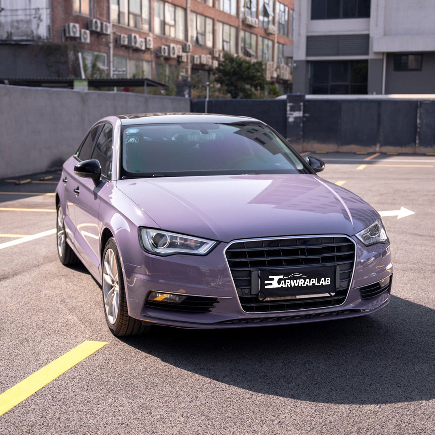 high glossy purplish grey vinyl wrap