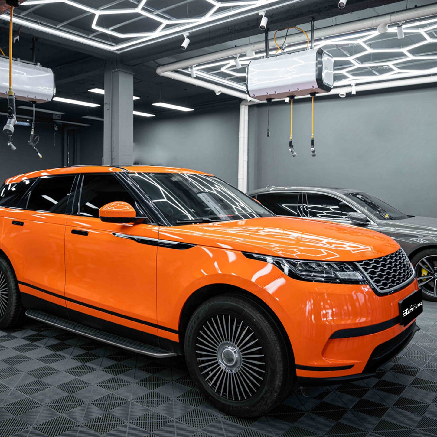 high glossy orange vinyl wrap