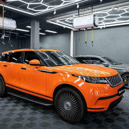 high glossy orange vinyl wrap