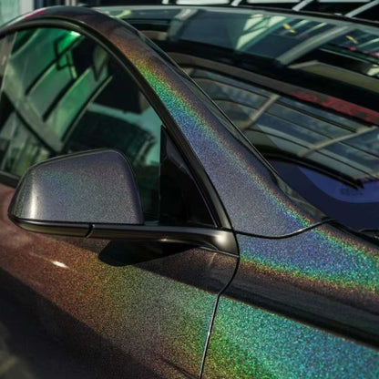 Quality Glossy Laser Black Car Vinyl Wrap
