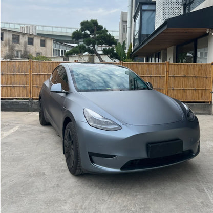 Envoltura de vinilo azul grisáceo mate de calidad para coche