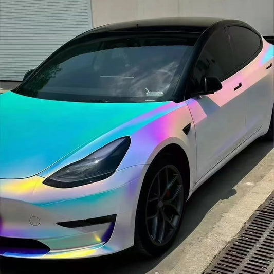 Quality Matte Holographic Rainbow Neo Chrome Car Vinyl Wrap Non-stretchable