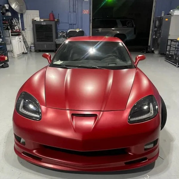 Vinilo rojo metalizado mate de calidad para coche