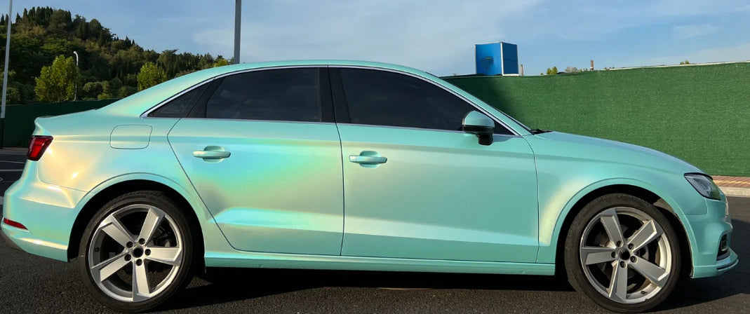 Film de protection vinyle holographique arc-en-ciel Tiffany pour voiture