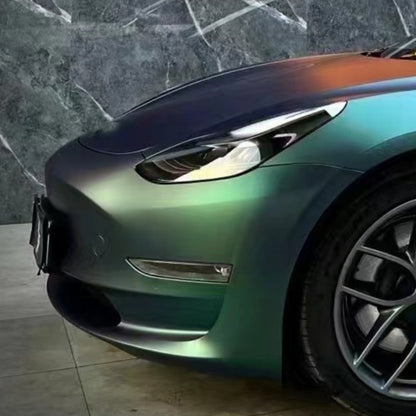 Vinilo para coche Tesla ultramate color verde aurora diamante