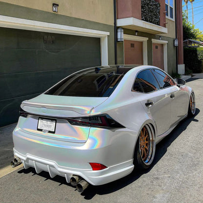 Rainbow Holographic White Car Vinyl Wrap
