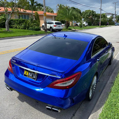 Vinilo para coche de calidad con acabado cromado tipo espejo azul