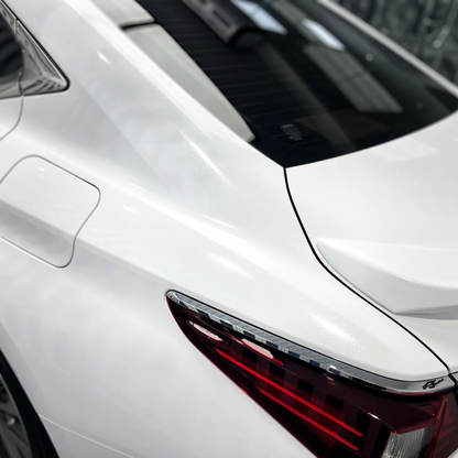 Benz Lexus Glossy PET Sparkle White Car Vinyl Wrap