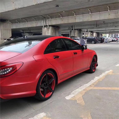 Vinilo rojo metalizado mate de calidad para coche
