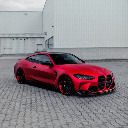 Quality Satin Chrome Prismatic Red Car Vinyl Wrap