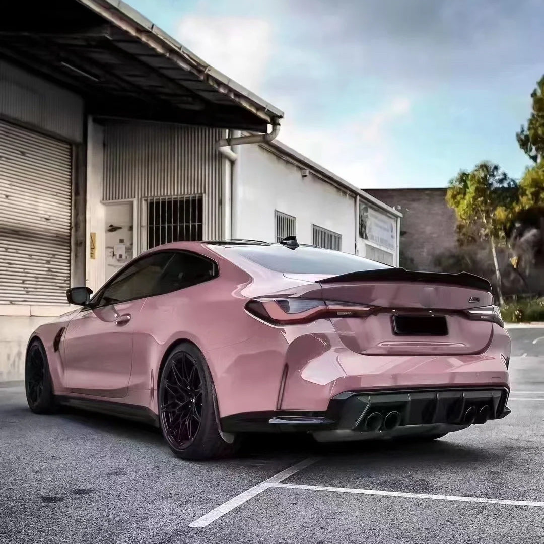 Glossy Oolong Milk Tea Pink Car Vinyl Wrap