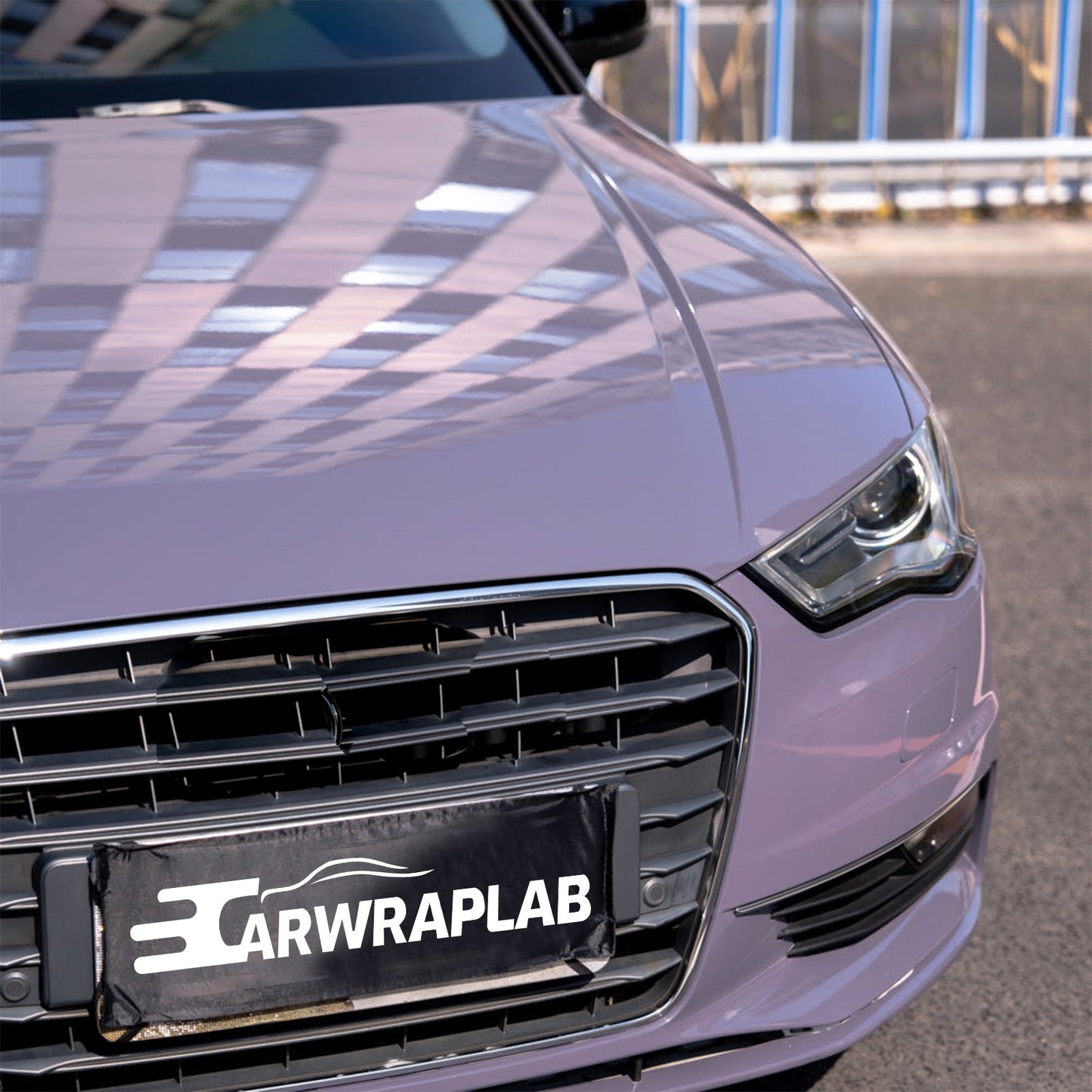 high glossy purplish grey vinyl wrap