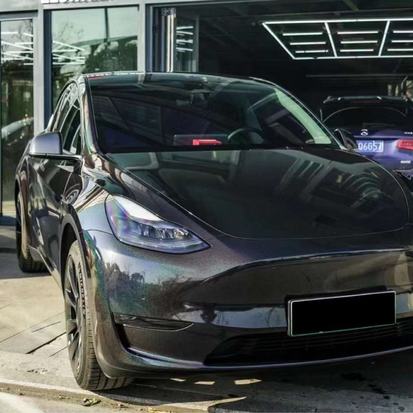 Quality Glossy Laser Black Car Vinyl Wrap
