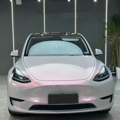 Gloss Metallic Twin Candy Gray Red Car Vinyl Wrap