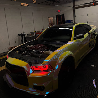 PET Gloss Rainbow Chrome Holographic Pink Car Vinyl Wrap