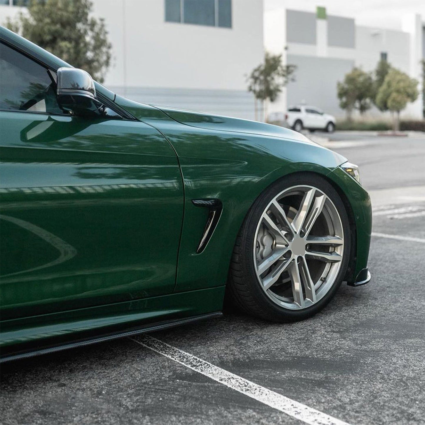 glossy metallic vintage racing green vinyl wrap