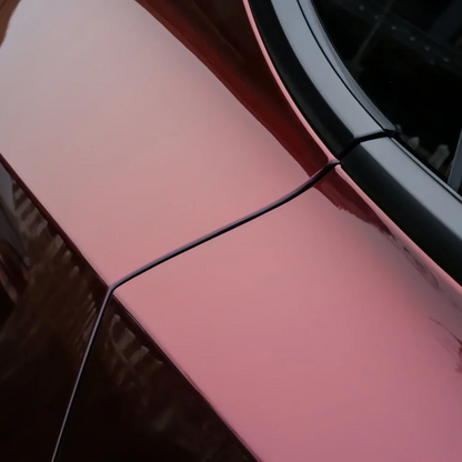 Tesla Glossy PET Diamonds Black Red Car Vinyl Wrap