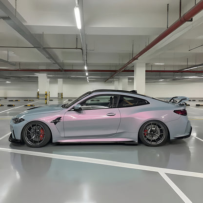 Gloss Metallic Twin Candy Gray Red Car Vinyl Wrap