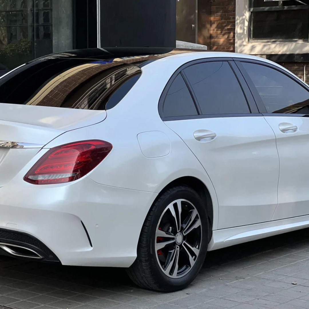 Benz Lexus Glossy PET Sparkle White Car Vinyl Wrap