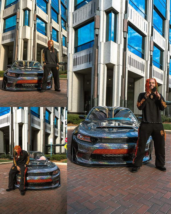 Quality Matte Rainbow Flower Carbon Car Vinyl  Wrap