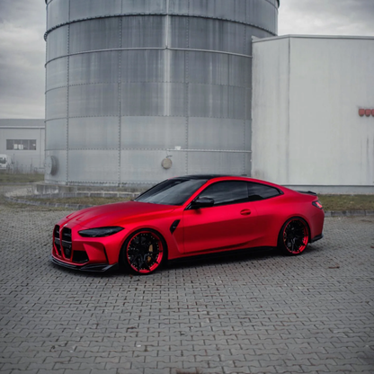 Quality Satin Chrome Prismatic Red Car Vinyl Wrap