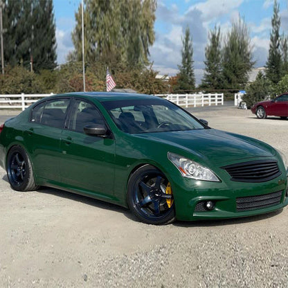 glossy metallic vintage racing green vinyl wrap