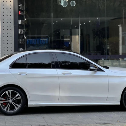 Benz Lexus Glossy PET Sparkle White Car Vinyl Wrap