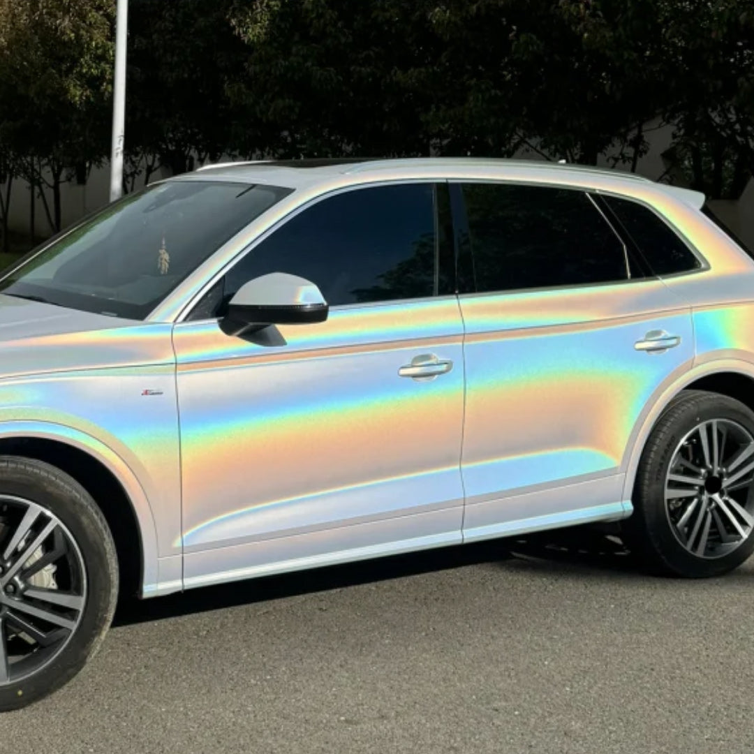 Vinilo para coche Toyota Tesla blanco láser mate