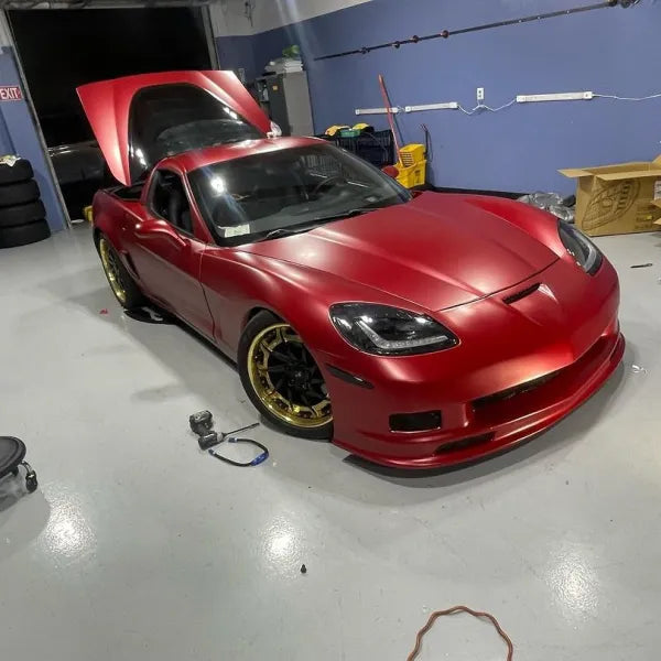 Vinilo rojo metalizado mate de calidad para coche